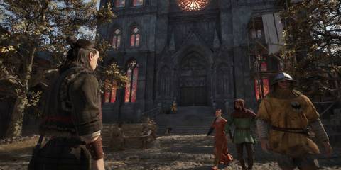 Exploring a town in The Blood Of Dawnwalker