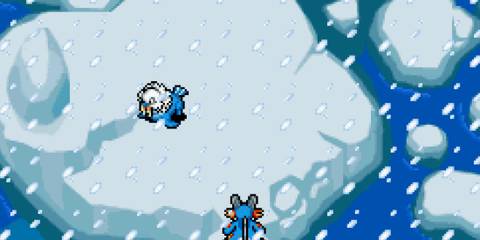 Exploring an ice field in Pokemon Mystery Dungeon Blue Rescue Team