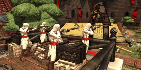 Ezio aiming guns in Toy Soldiers War Chest