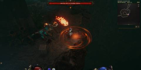 Facing a Rift Beast with Magma Head in Last Epoch