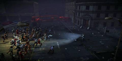 Facing off against a wave of zombies in Dead Nation