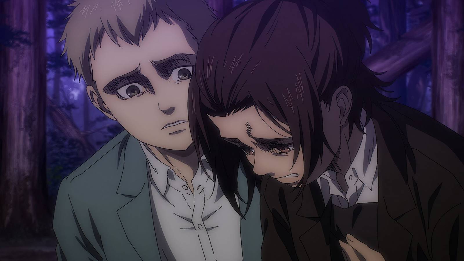 Falco comforting Gabi in Attack on Titan