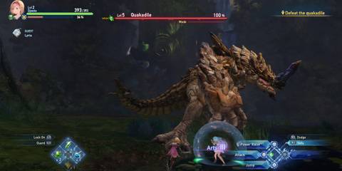 Fighting a boss in Granblue Fantasy Relink