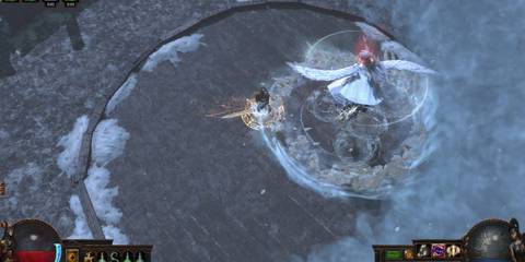 Fighting a boss in Path Of Exile