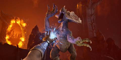 Fighting a Clannfear in first-person - The Elder Scrolls IV Oblivion Remastered