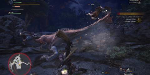 Fighting a Kestodon in Monster Hunter World