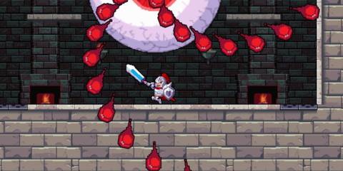 Fighting a mini-boss in Rogue Legacy 1 (Steam)