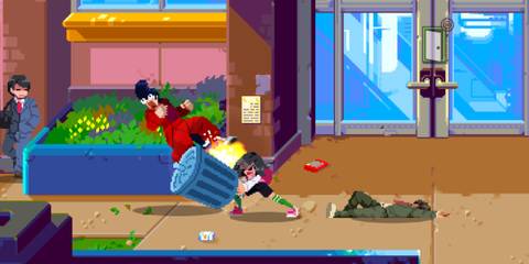 Fighting enemies as Misako in River City Girls