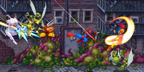 Fighting enemies in a group in Marvel Cosmic Invasion