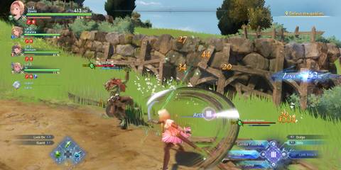 Fighting enemies in Granblue Fantasy Relink