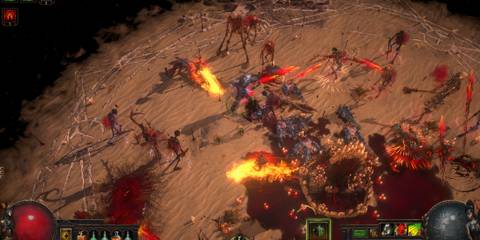 Fighting enemies in Path Of Exile