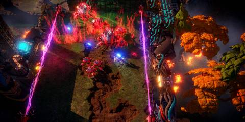 Fighting spider robots in Nex Machina