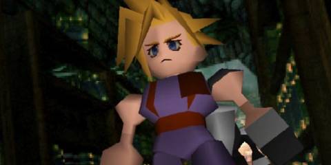 Final Fantasy 7 PlayStation 1 PS1 Cloud slight dutch angle shot