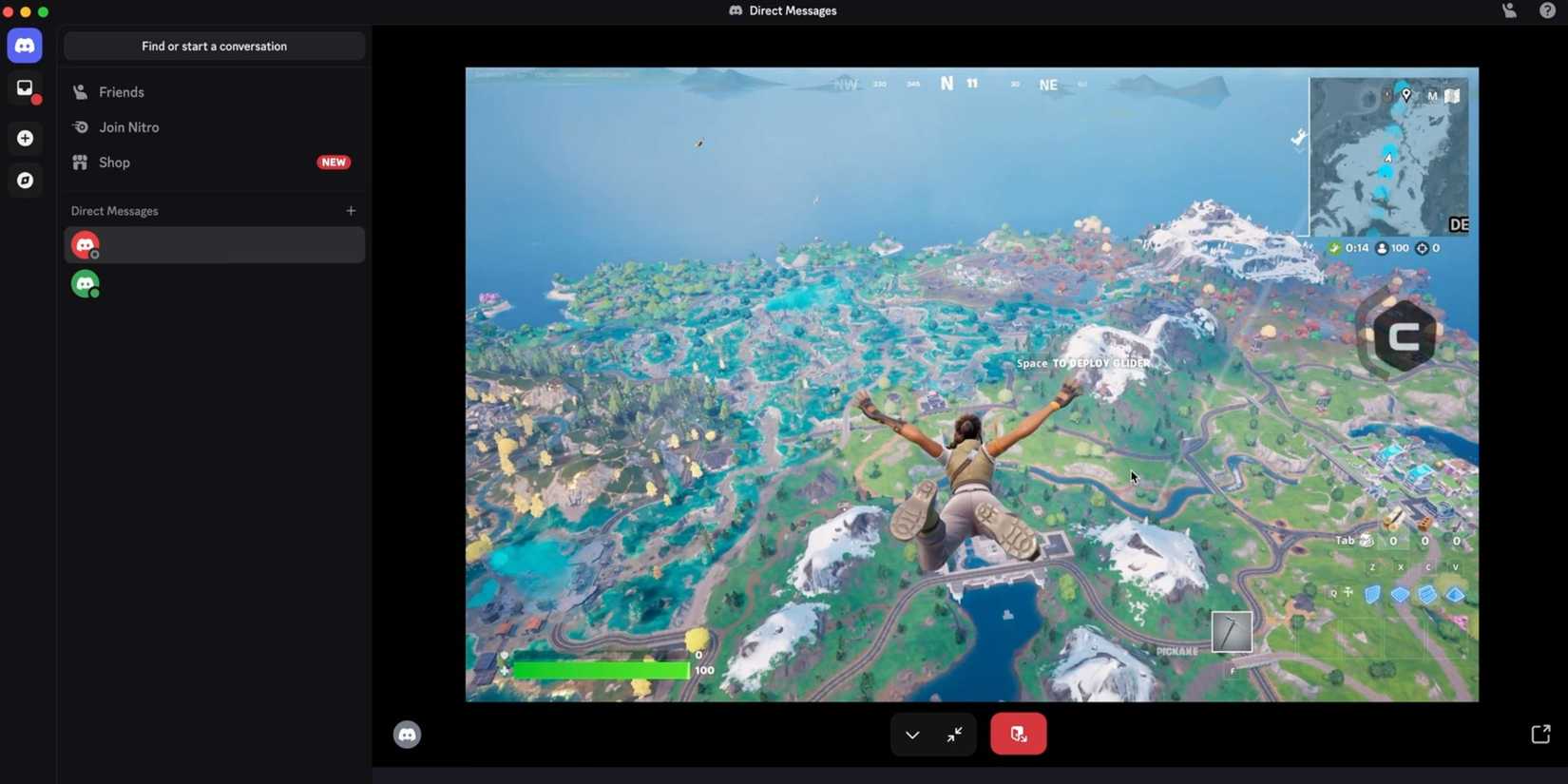 fortnite being played in discord.