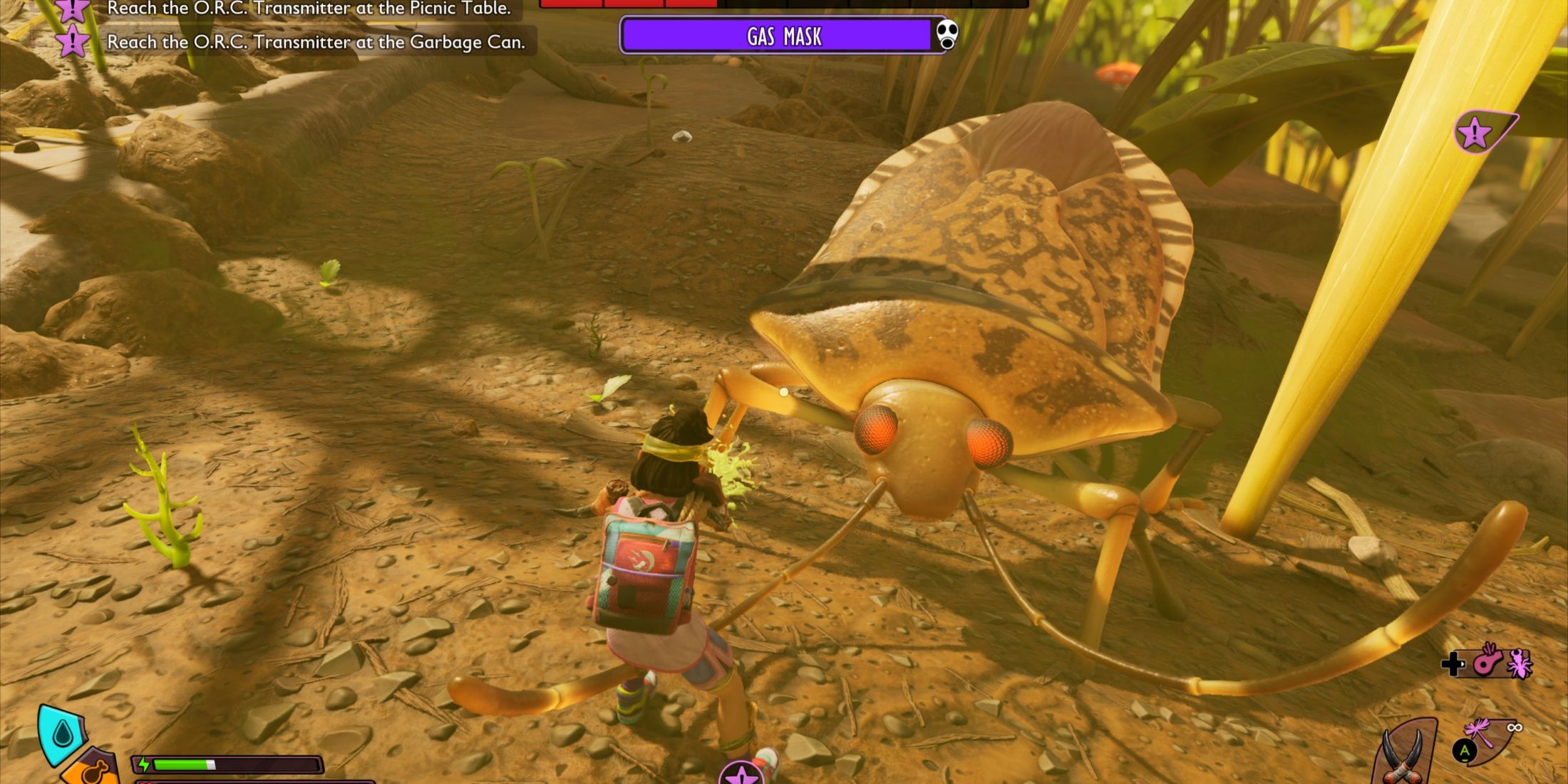 gas mask stink bug grounded 2