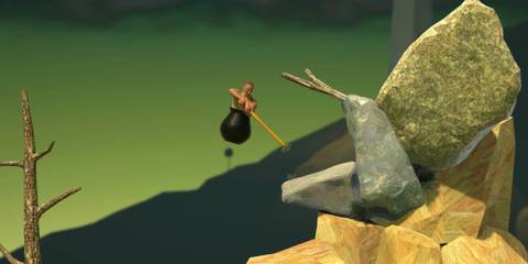 Getting Over It With Bennett Foddy Climbing Mountain