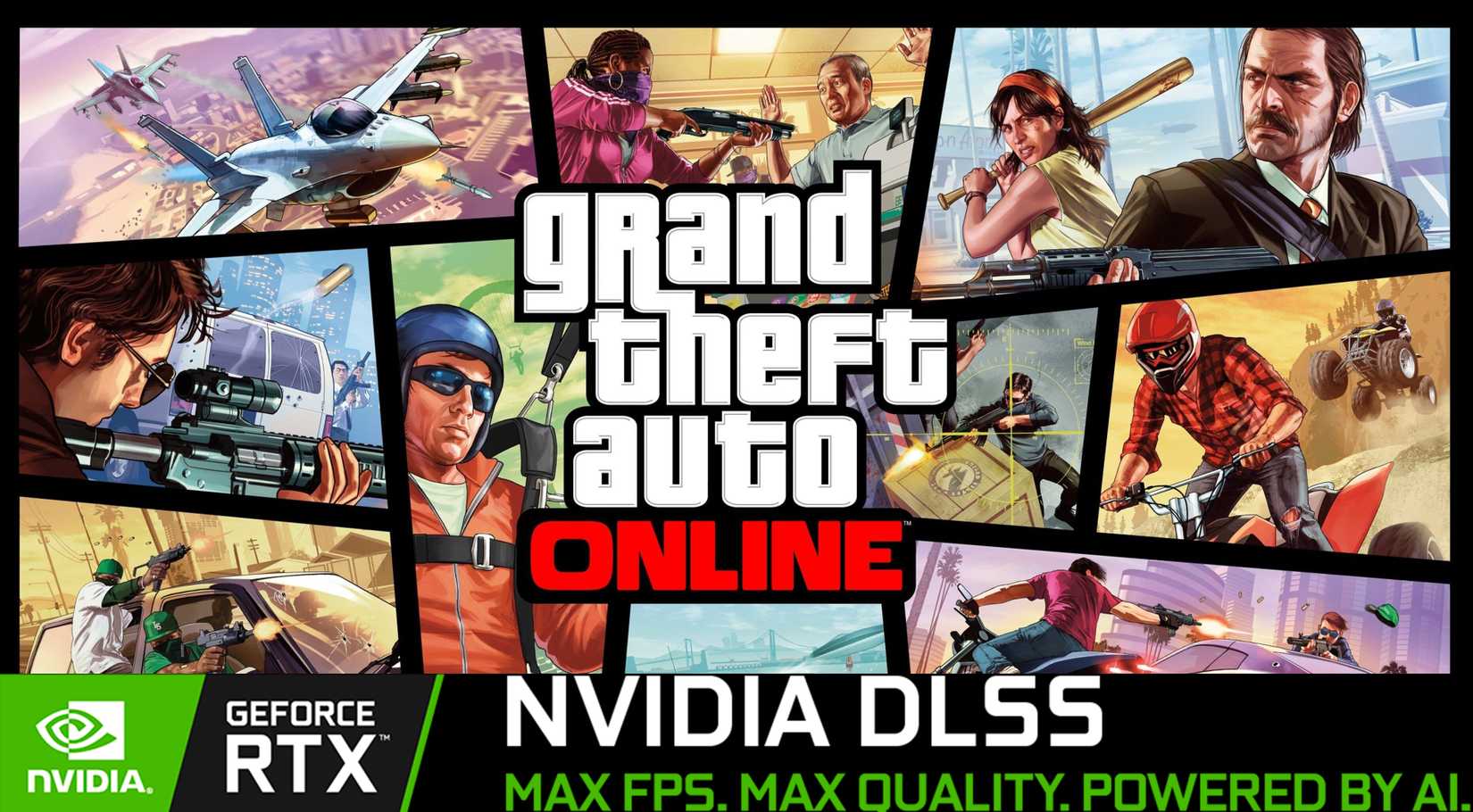 Grand Theft Auto Online Nvidia DLSS 4 Max FPS Max Quality Powered by AI banner