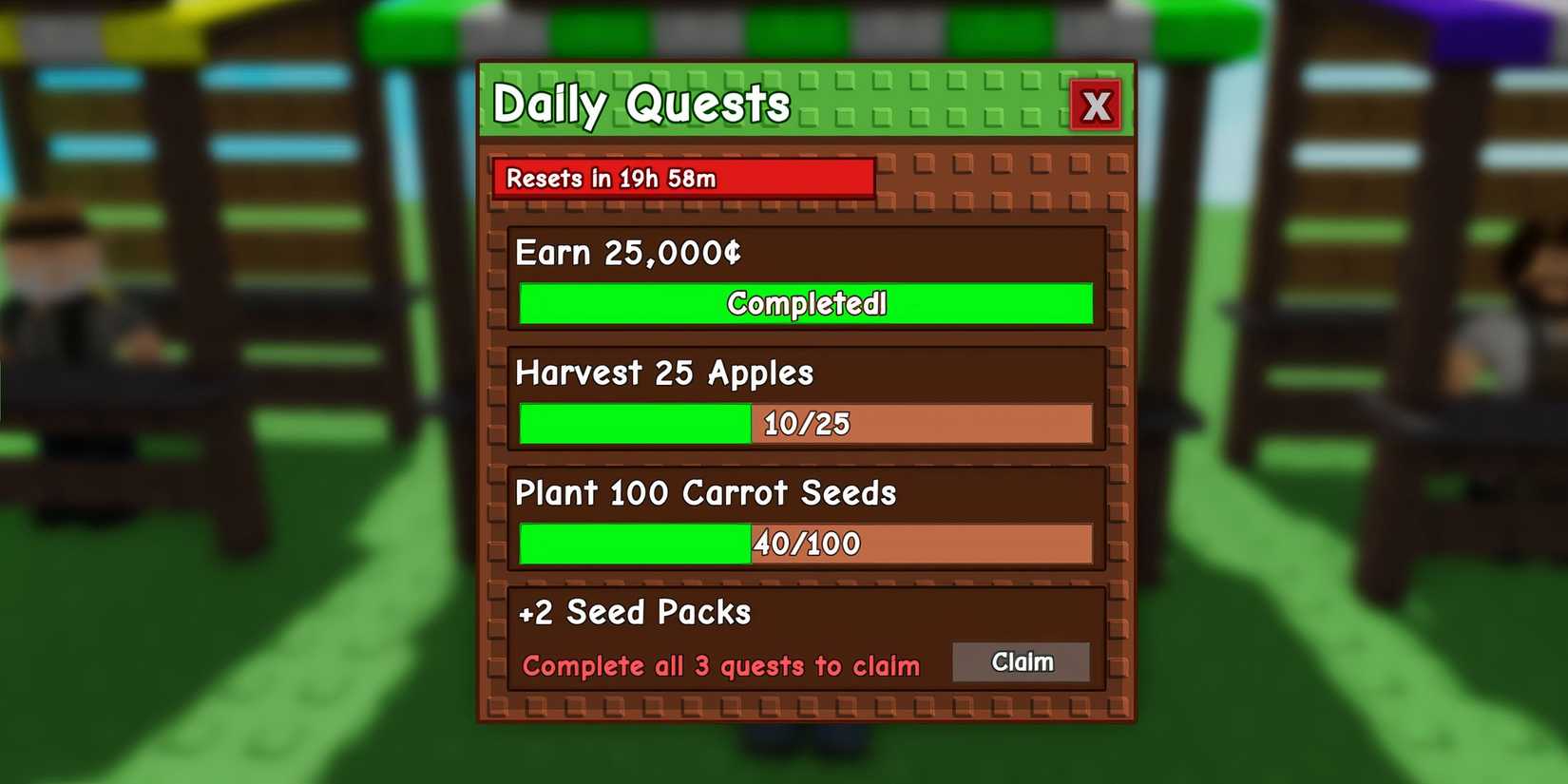 grow a garden gear shop daily quests