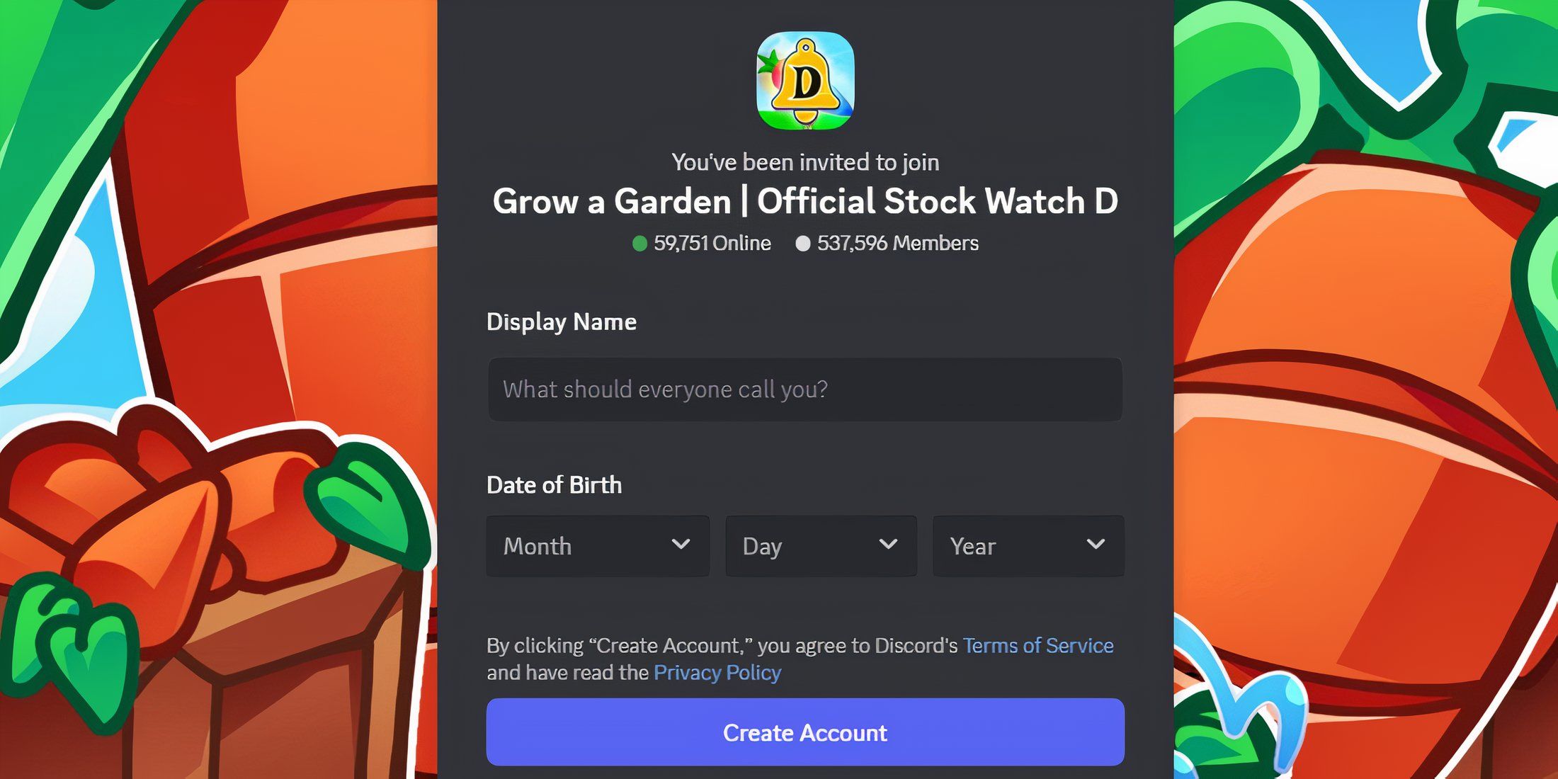 grow a garden official stock discord