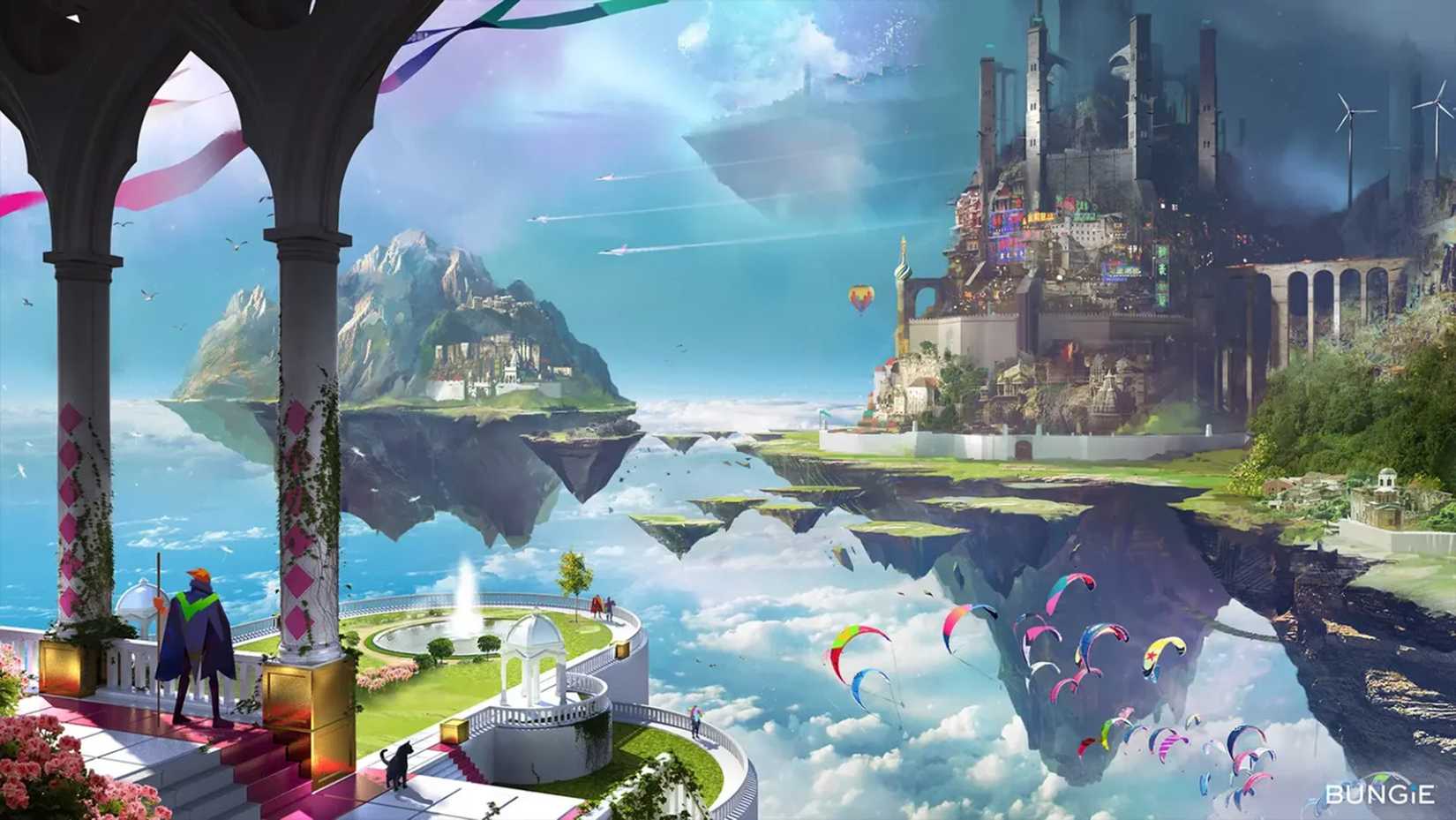 Gummy Bears concept artwork floating islands by Bungie