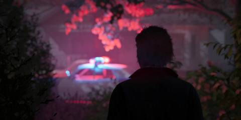 halloween mike myers looking at police car