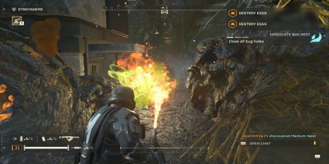 The Player Using a Flamethrower Against Termanids