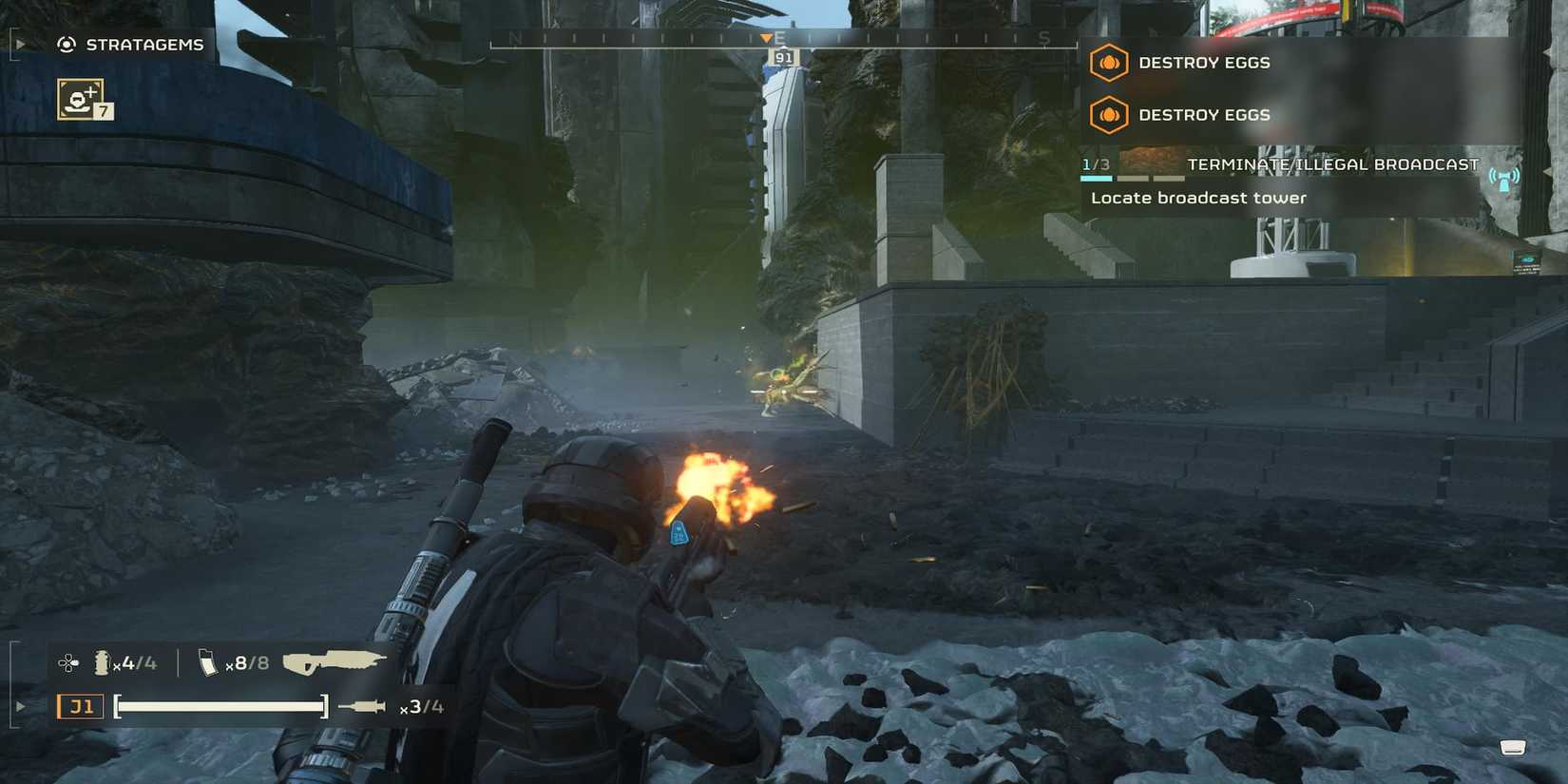 The Player Using the Halo Assault Rifle