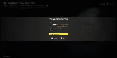 The Player Unlocking the P-92 Warrant 