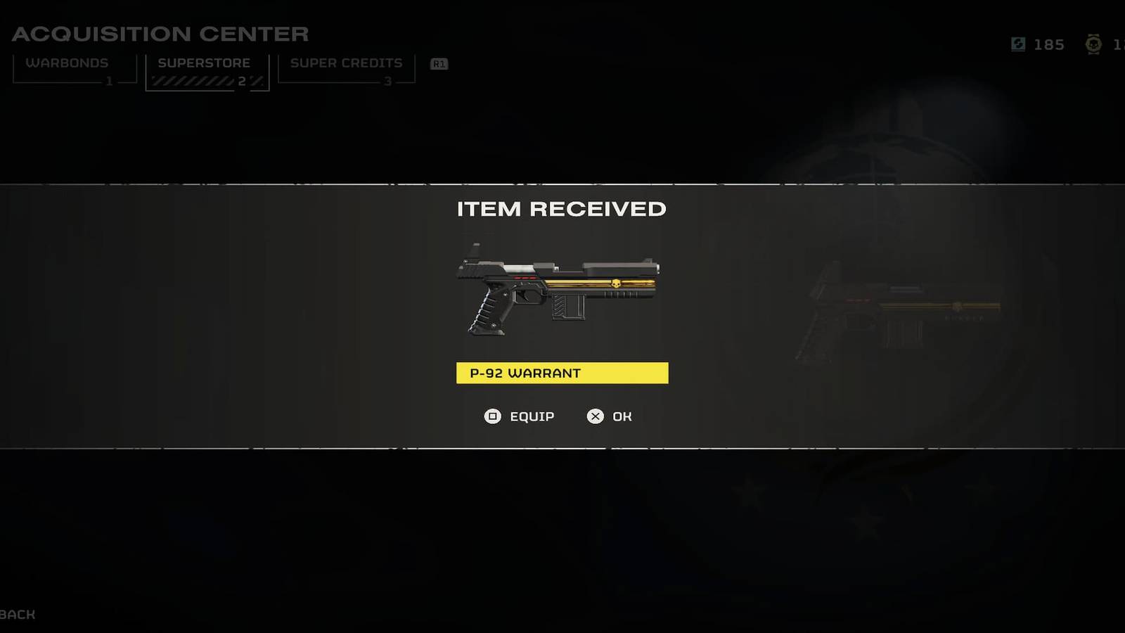 The Player Unlocking the P-92 Warrant 