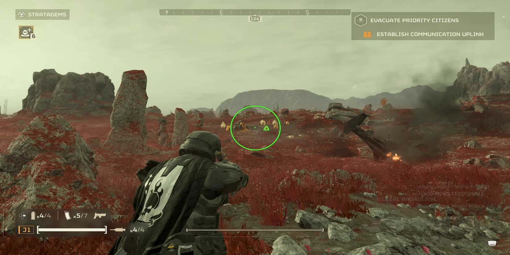 The Player Locking on to a Far Away Enemy