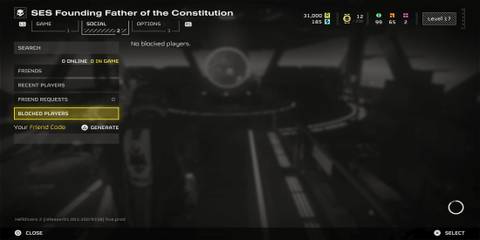 The Social Menu with the Friend Code Bar 