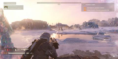 The Player Shooting at Far Off Automatons 