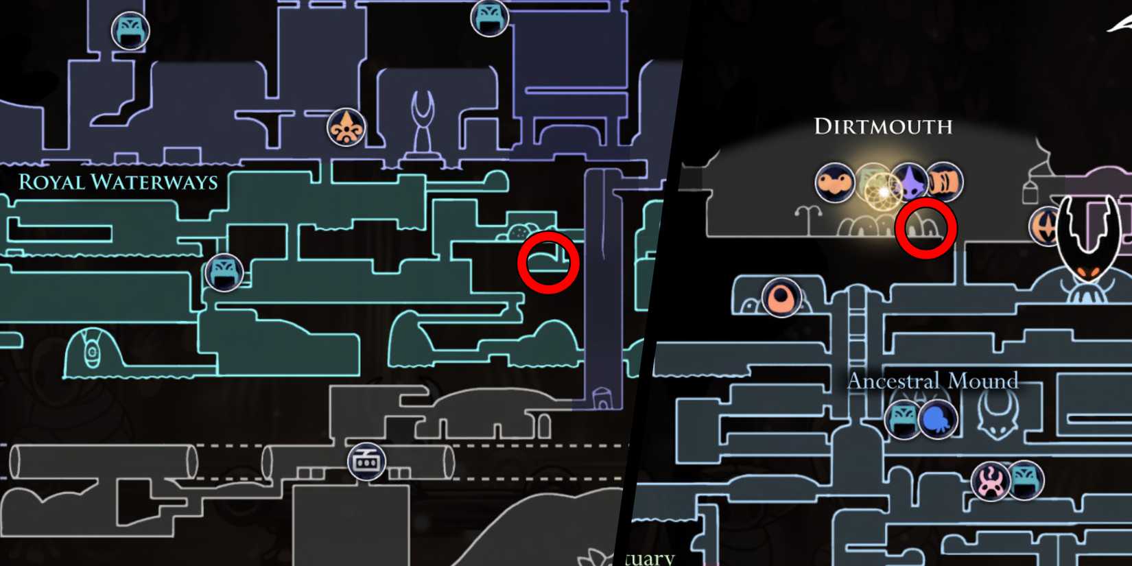 Hollow Knight All DLCS DLC Start Locations Hidden Dreams