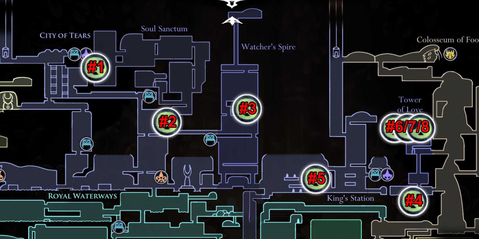 Hollow Knight All Grub Locations City of Tears