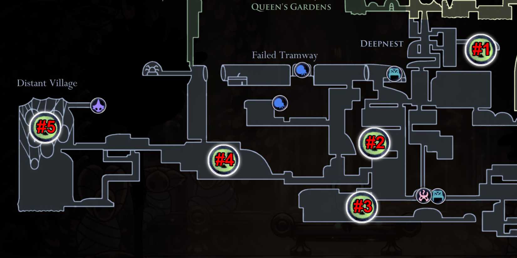 Hollow Knight All Grub Locations Deepnest