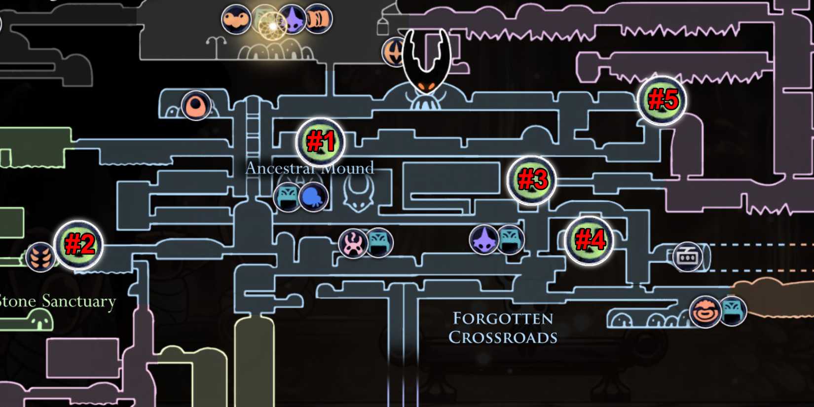 Hollow Knight All Grub Locations Forgotten Crossroads