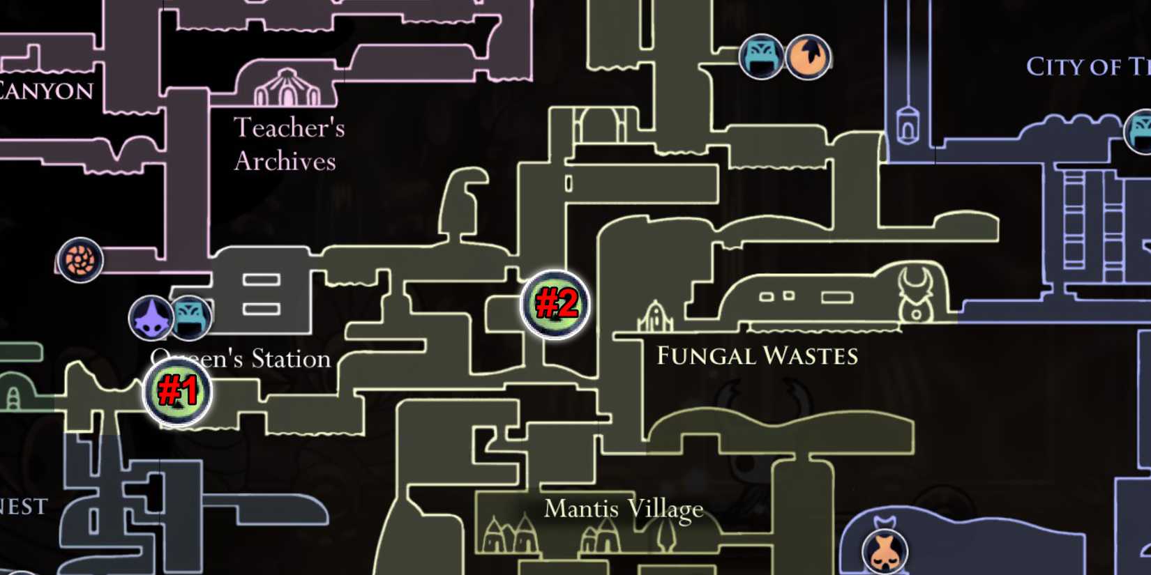 Hollow Knight All Grub Locations Fungal Wastes