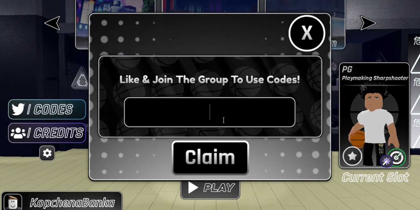 Hoop Heroes the codes tab