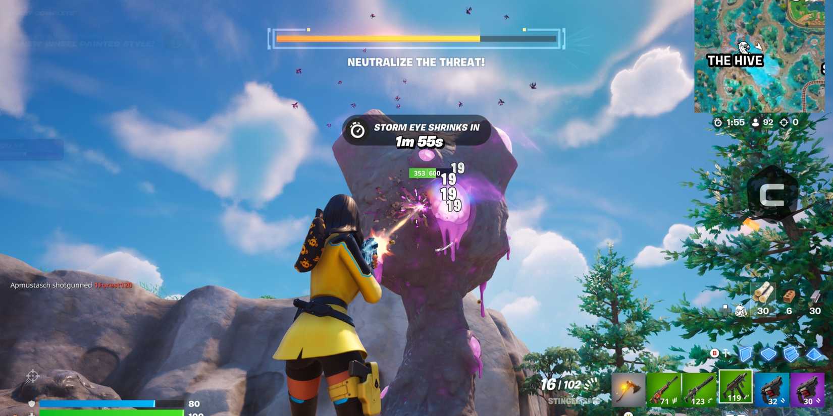 How to Eliminate Opponents at The Hive or Ranger's Ruins in Fortnite