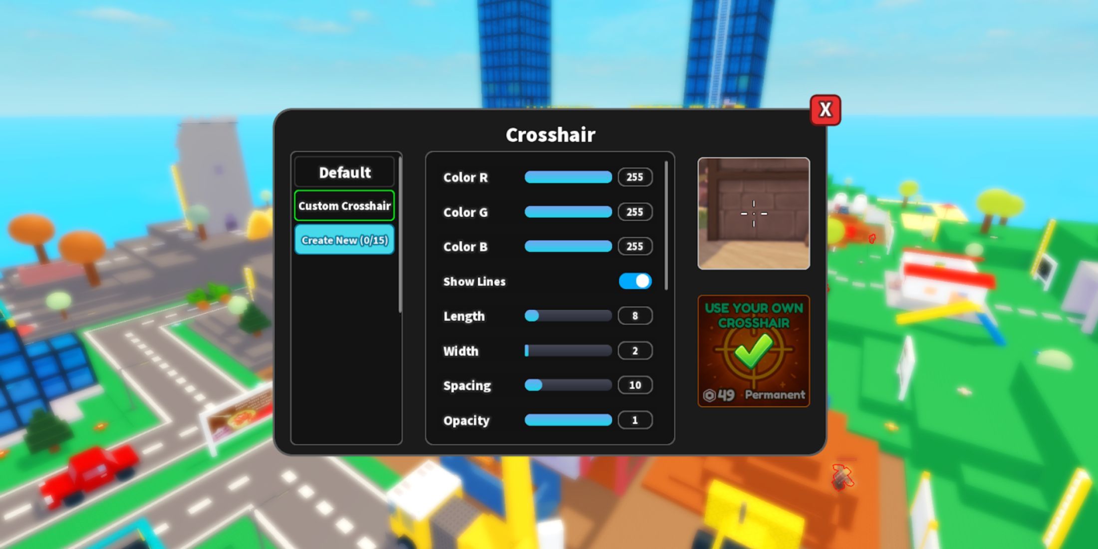 Best Crosshair Settings for Roblox Hypershot