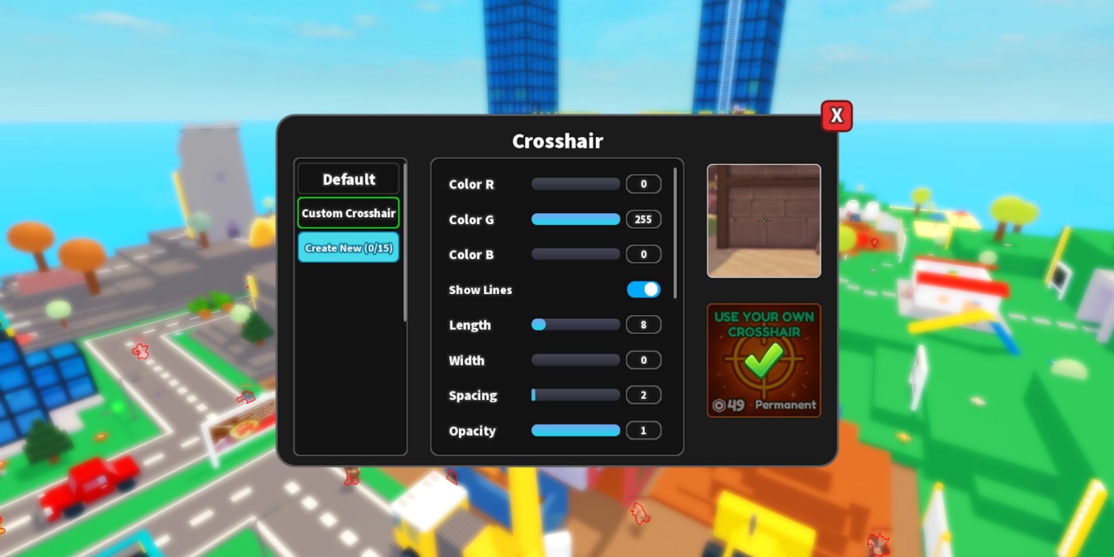 Best Crosshair Settings for Roblox Hypershot