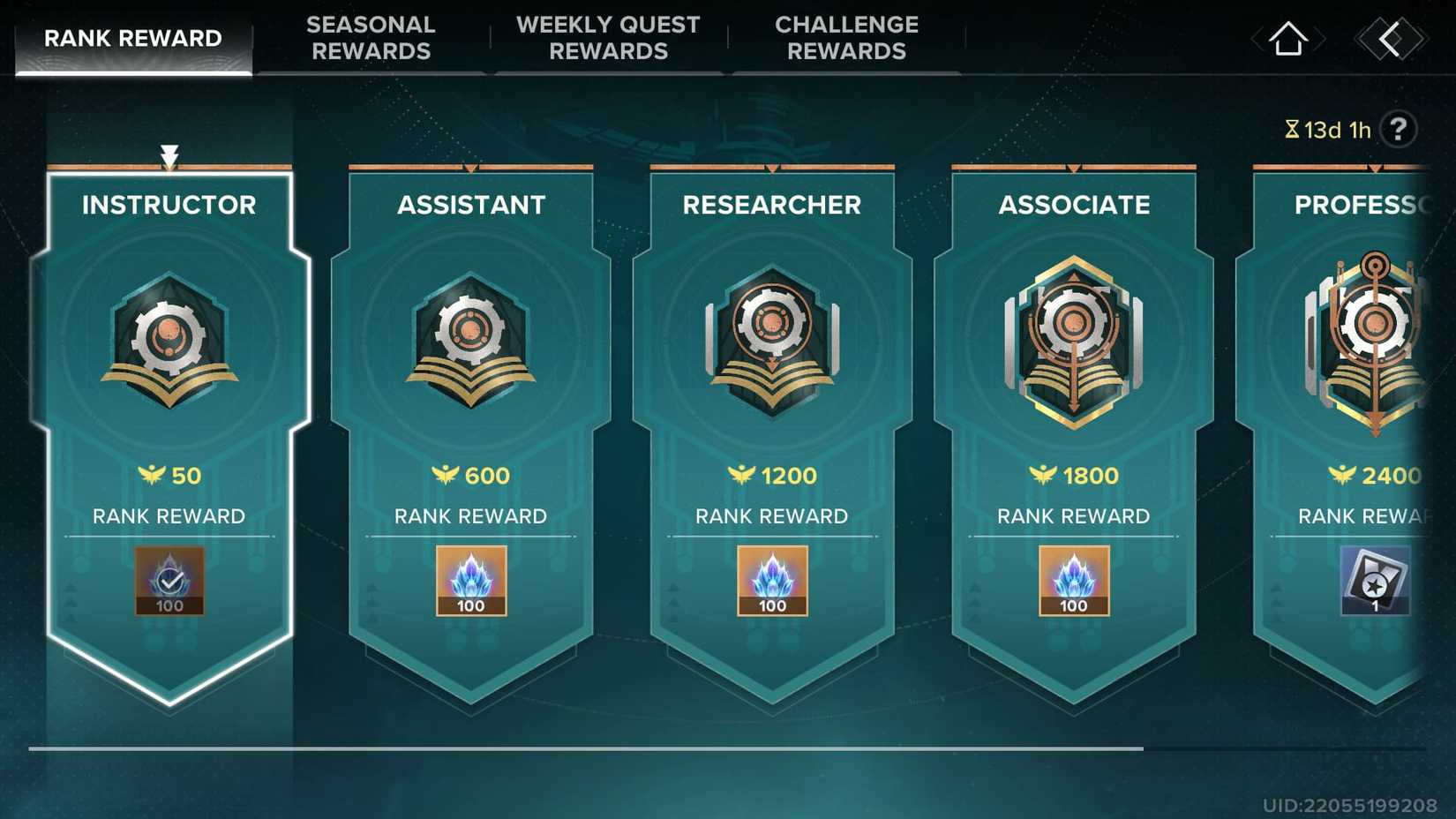 Destiny Rising Shifting Gates rank rewards