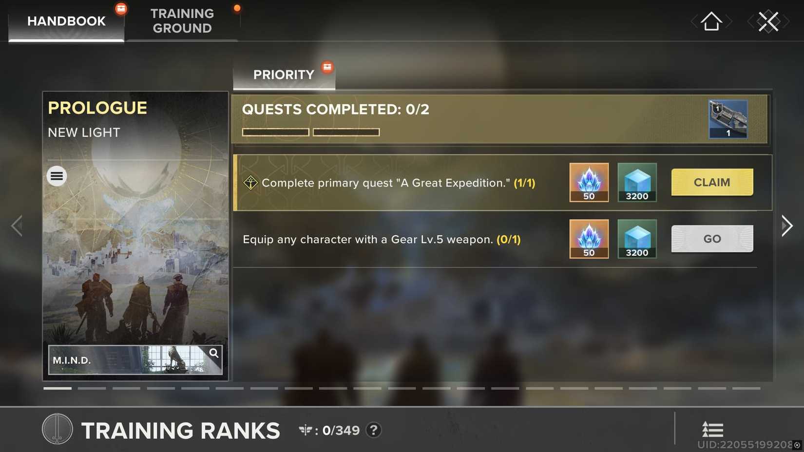 Destiny Rising Handbook Rewards
