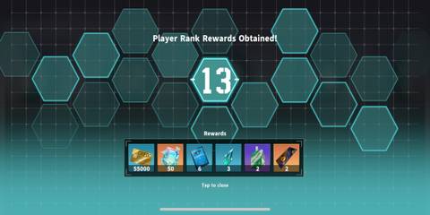 The Player Rank Up Rewards Screen 