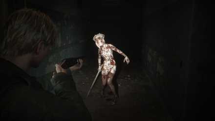 James fights a nurse monster - Silent Hill 2