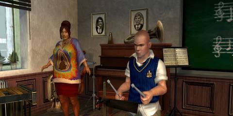 Jimmy in music class in Bully