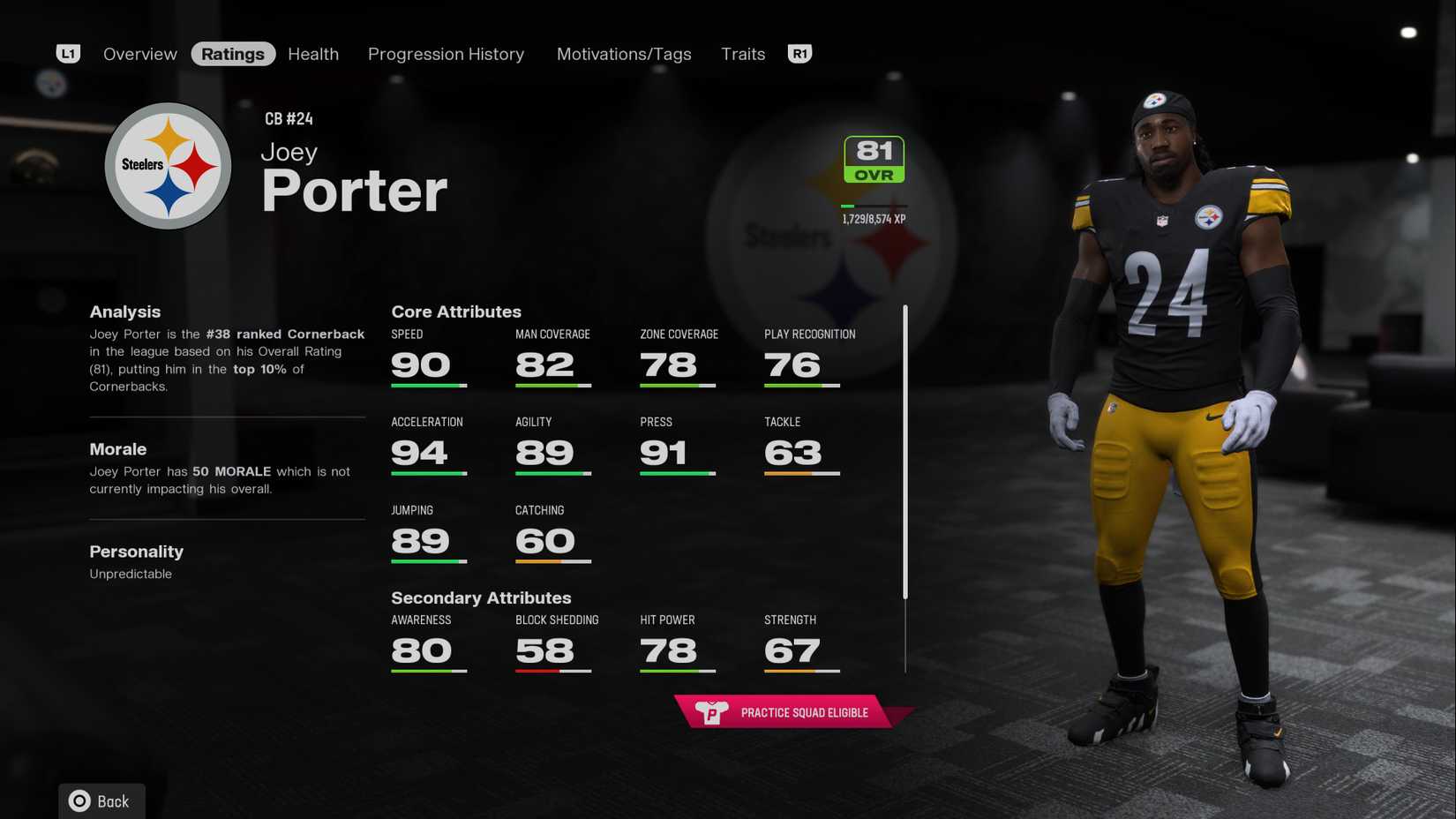 Joey Porter Madden 26 Franchise