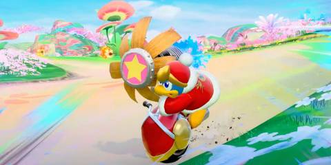 King Dedede using Jet Hammer in Kirby Air Riders