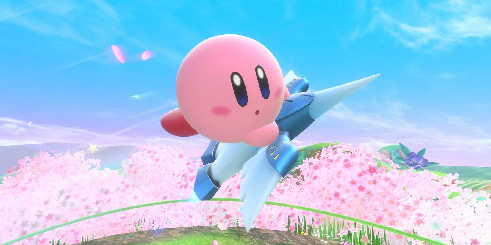 Kirby Air Riders Paper Machine Flying