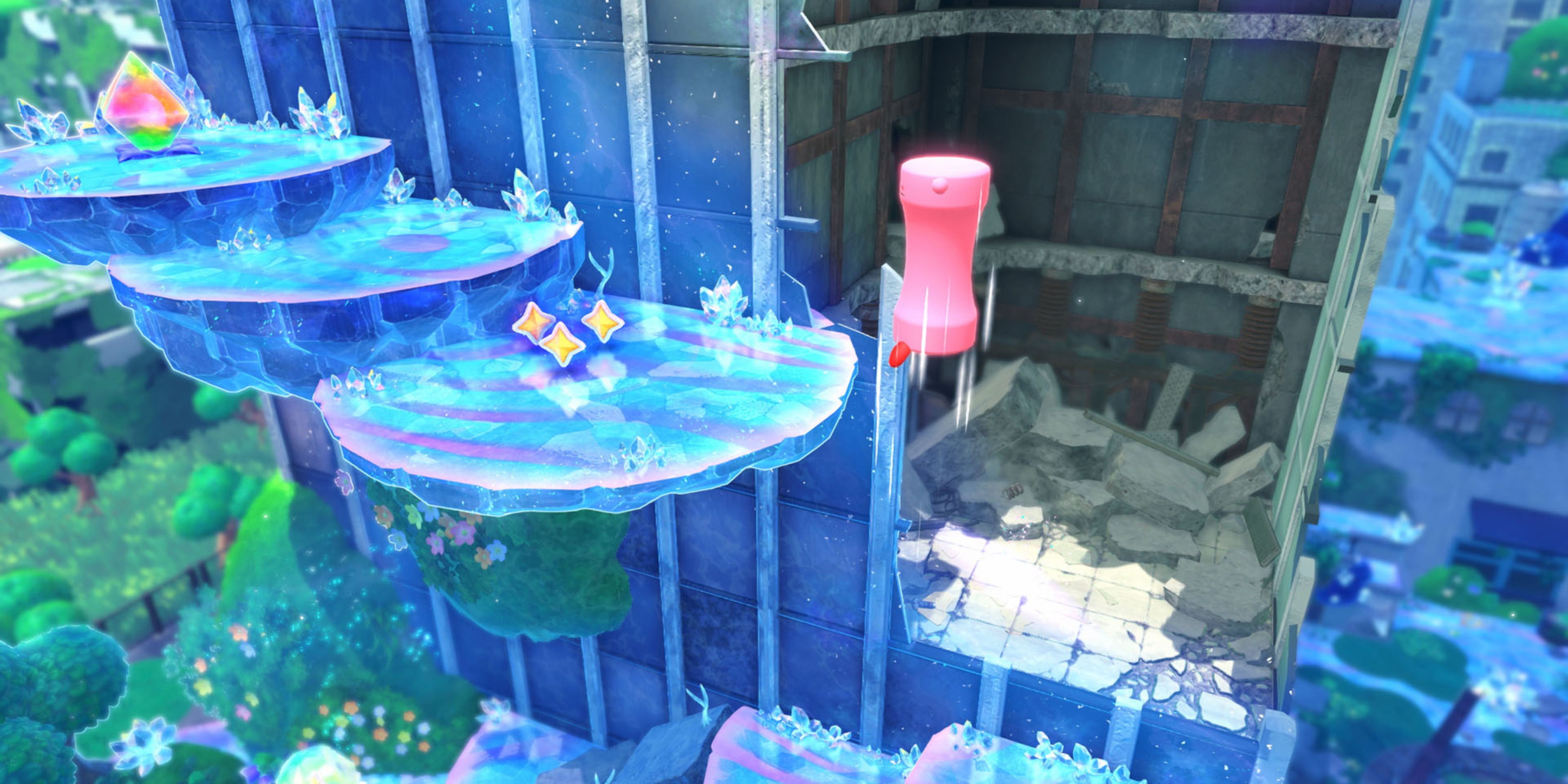 Kirby and the Forgotten Land Star-Crossed World gameplay screenshot